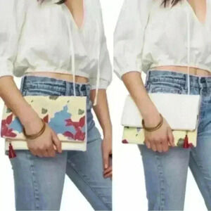 Rachel Pally Anthropology Reversible Clutch Floral Bloom Cream Fold Over Gift